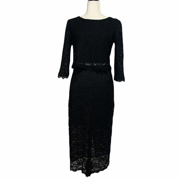 𝅺aritzia Babaton Lace Crop top long slv / Skirt Set - Picture 1 of 16